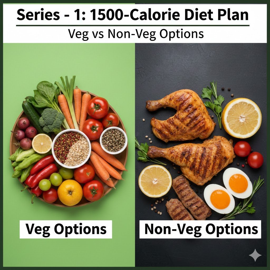 Series – 1: 1500-Calorie Diet Plan | Veg vs Non-Veg Options