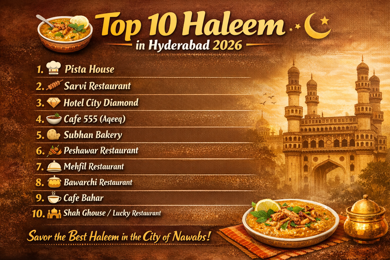 Top 10 Best Haleem in Hyderabad (2026 Guide) – Where to Eat the Most Delicious Haleem