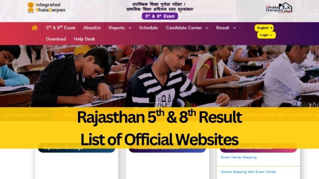 Rajasthan Board 5th and 8th Result 2026 Declared: Check Pass Percentage, Result Link and Details